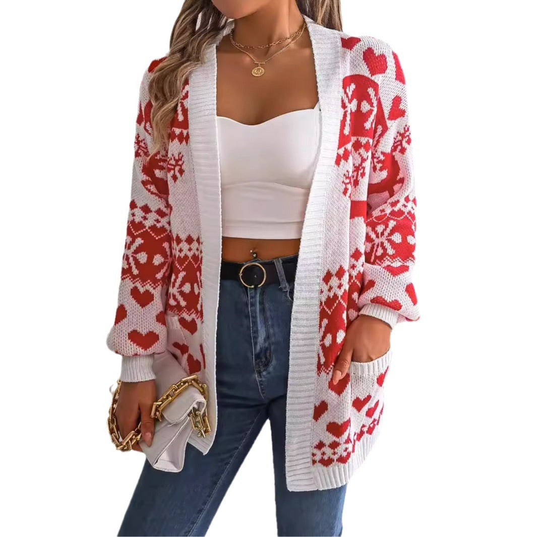 Shirley – Women's Christmas Lantern Sleeve Cardigan