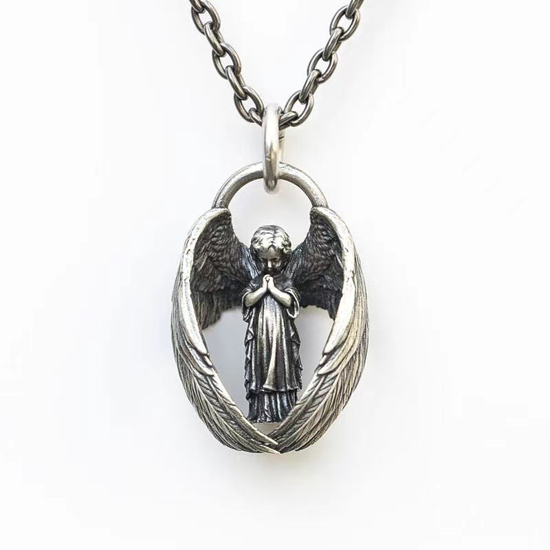 Susan – Women's Angel Necklace with Silver Wings