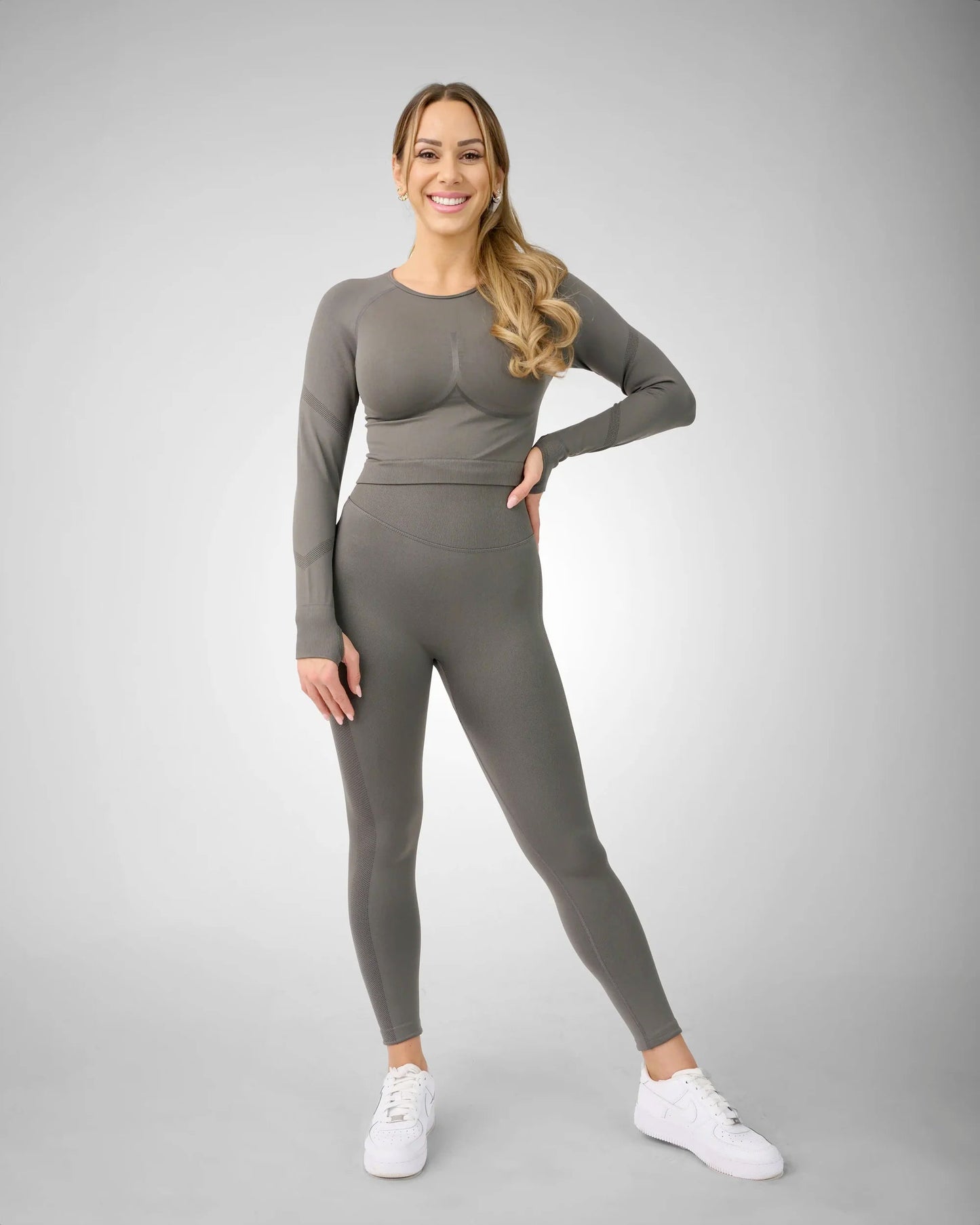 Rose – Seamless Grey Legging with High-Waist Fit, Soft Stretch Fabric for Comfort