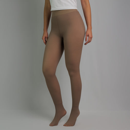 Linda – Women's Transparent Thermal Tights Coffee