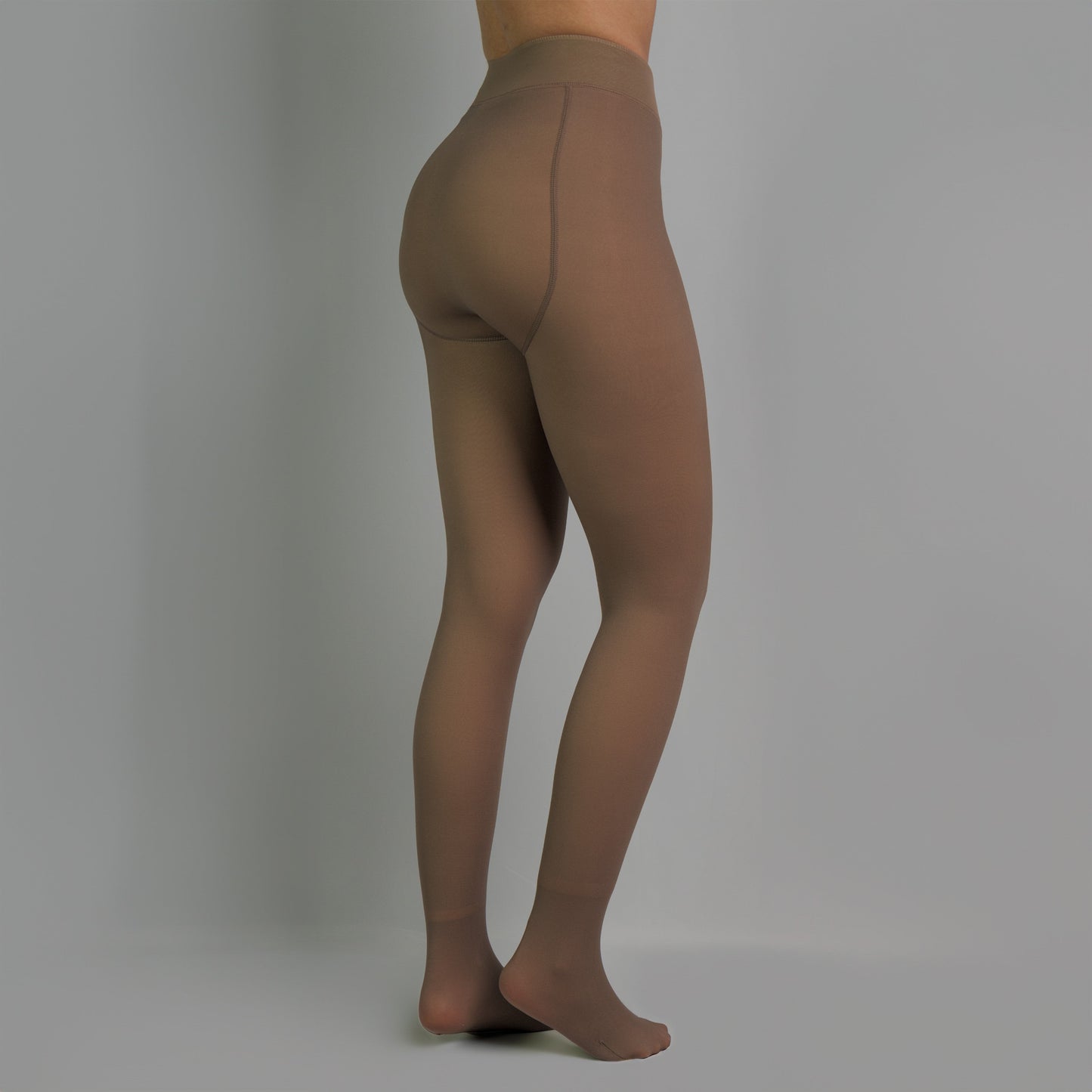 Linda – Women's Transparent Thermal Tights Coffee