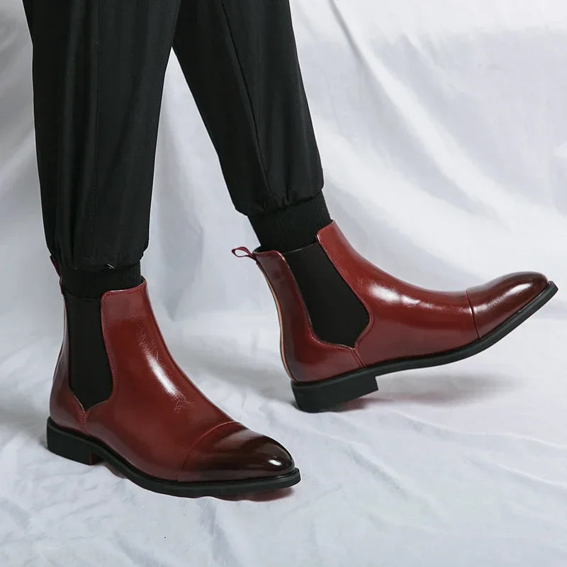 Charles – Men's Handmade Chelsea Boots with Red Soles