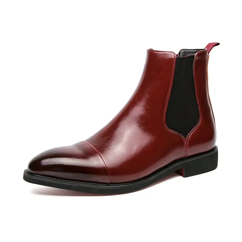 Charles – Men's Handmade Chelsea Boots with Red Soles