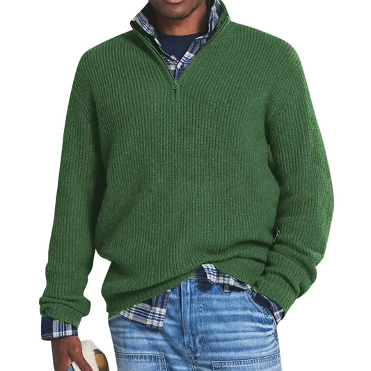 Gavin – Men's Knitted Pullover with Half High Collar