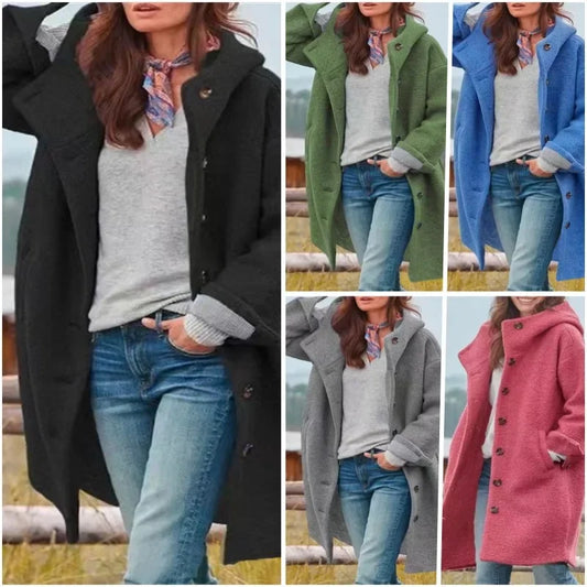 Heather – Women's Plush Hooded Cardigan Coat