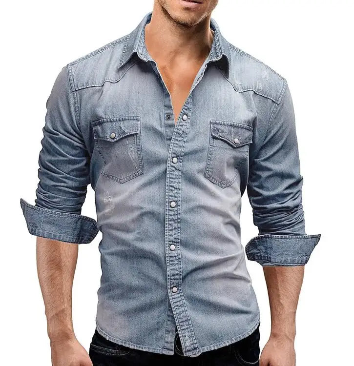 Sydney – Men's Long Sleeve Denim T-Shirt