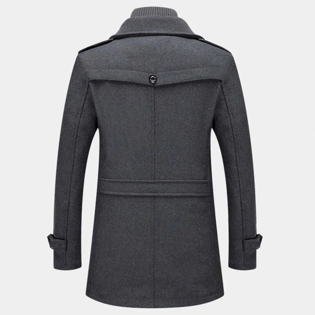 Keith – Casual Men's Overcoat with Zipper and Buttons