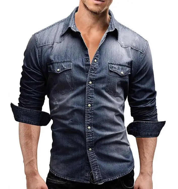 Sydney – Men's Long Sleeve Denim T-Shirt