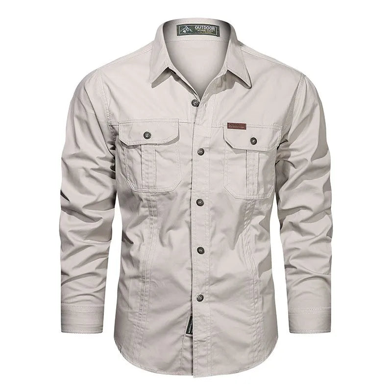 Terrence – Men's Elegant Long Sleeve Cargo Shirt