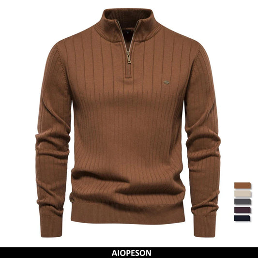 Phillip – Men's Zippered Pullover Sweater