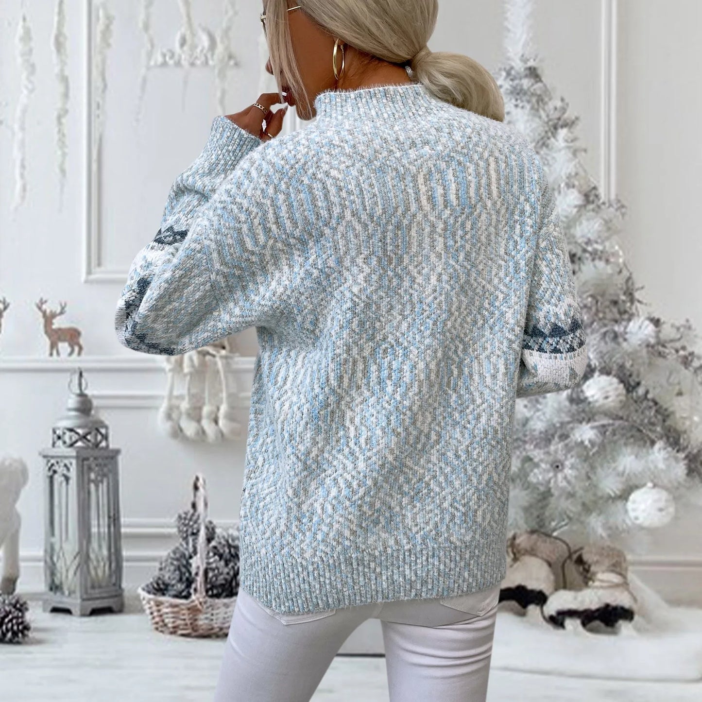 Lauren – Women's Vintage Snowflake Turtleneck Sweater