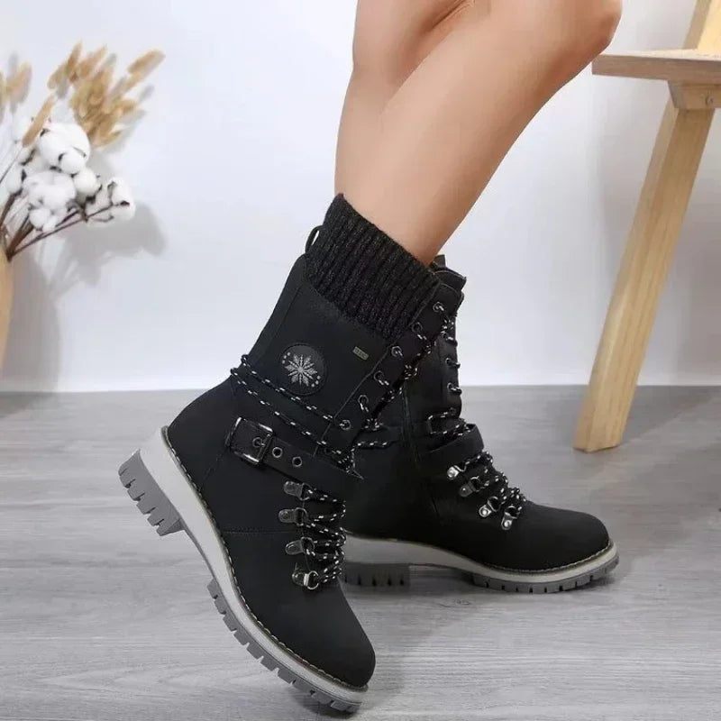 Grace – Women's Casual Outdoor Mid-Calf Zipper Boots with Block Heel