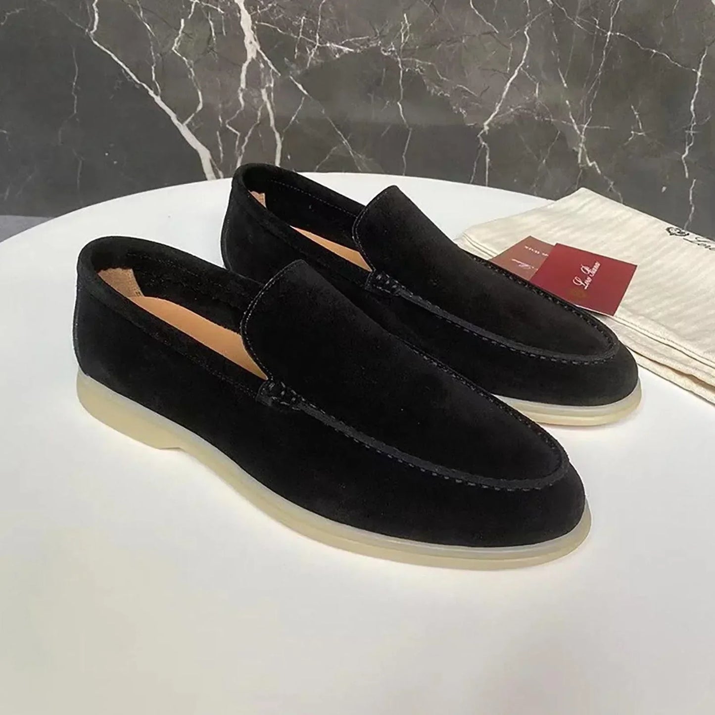 Wayne – Men's Suede Moccasins with Round Toe