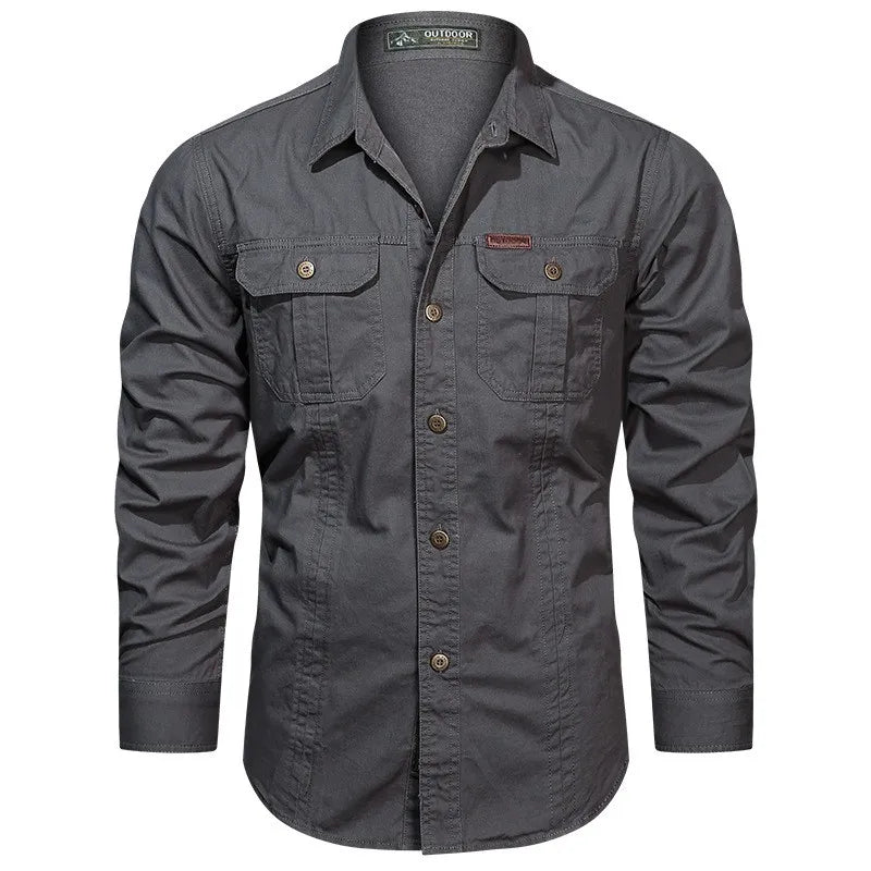 Terrence – Men's Elegant Long Sleeve Cargo Shirt