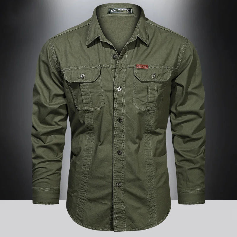 Terrence – Men's Elegant Long Sleeve Cargo Shirt