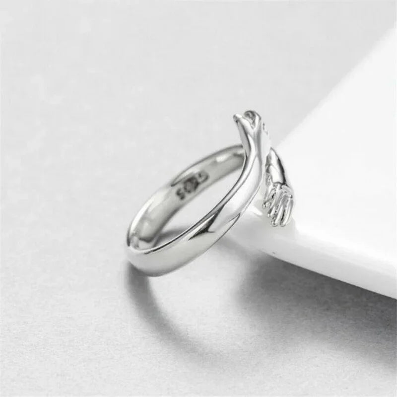 Sue – Women's Sentimental Silver Open Hug Ring