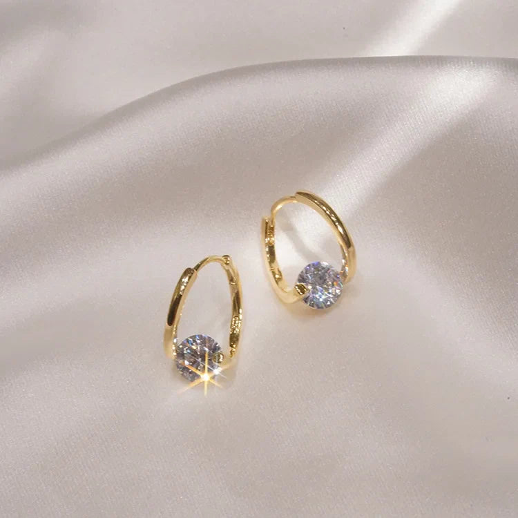 Emma – Sterling Silver Zircon Hoop Earrings