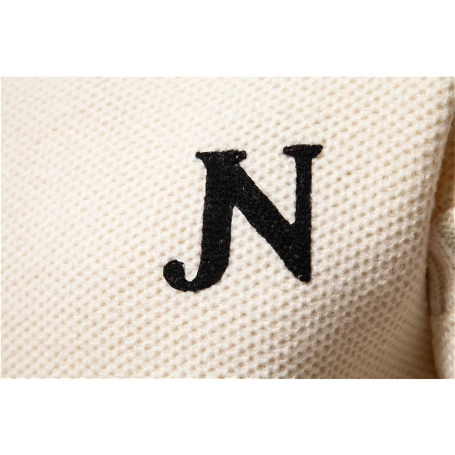 Victor – Men's Textured Knit Crewneck Sweater – Classic Style with Embroidered Letter Detail