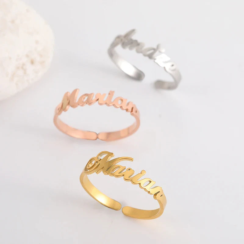 Sandra – Personalized Double Name Stainless Steel Ring