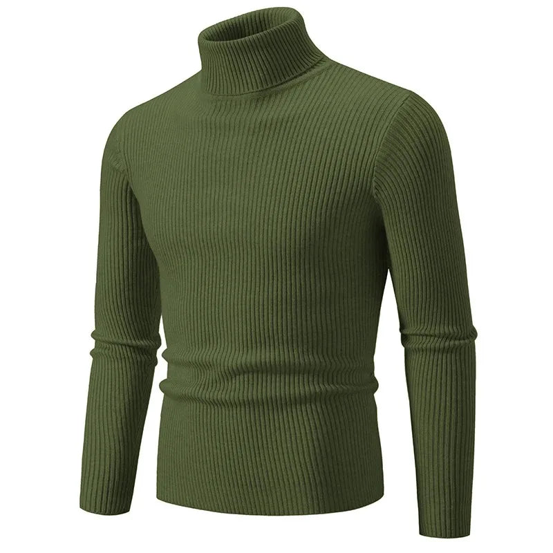 Vincent – Men's Warm Striped Turtleneck Pullover