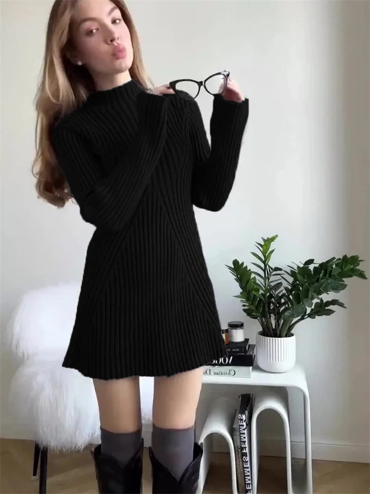 Angela – Women's Comfortable Elegant Knitted Mini Dress