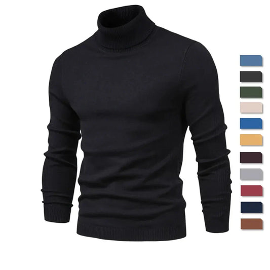 Jerry – Men's Solid Turtleneck Sweater