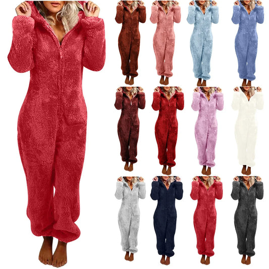 Carol – Cozy & Elegant Women's Hooded Onesie Pajamas