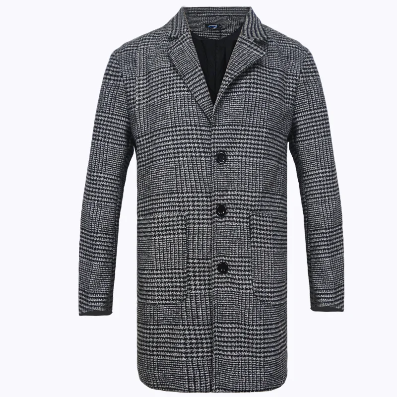 Francis – Men's Wool Coat with Striped Turndown Collar