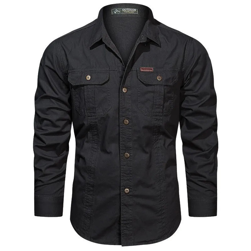 Terrence – Men's Elegant Long Sleeve Cargo Shirt