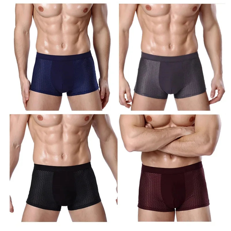 Tom – Men's Breathable Bamboo Fiber Boxers 4-Pack