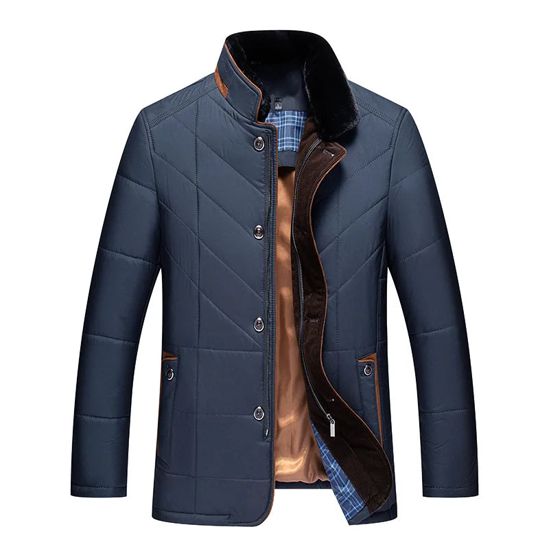 Brendan – Men's Quilted Winter Jacket with Stand Collar