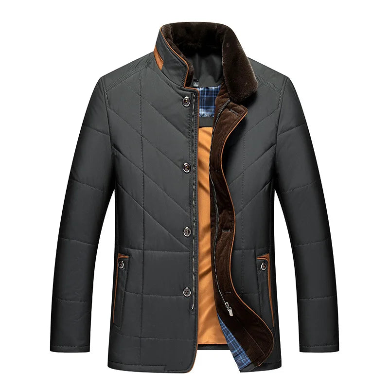 Brendan – Men's Quilted Winter Jacket with Stand Collar