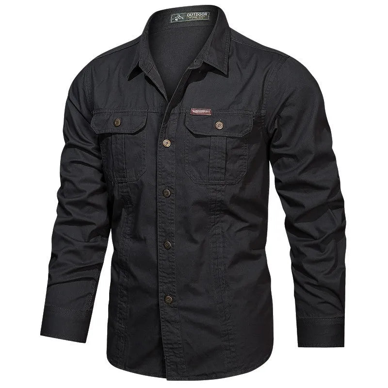 Terrence – Men's Elegant Long Sleeve Cargo Shirt