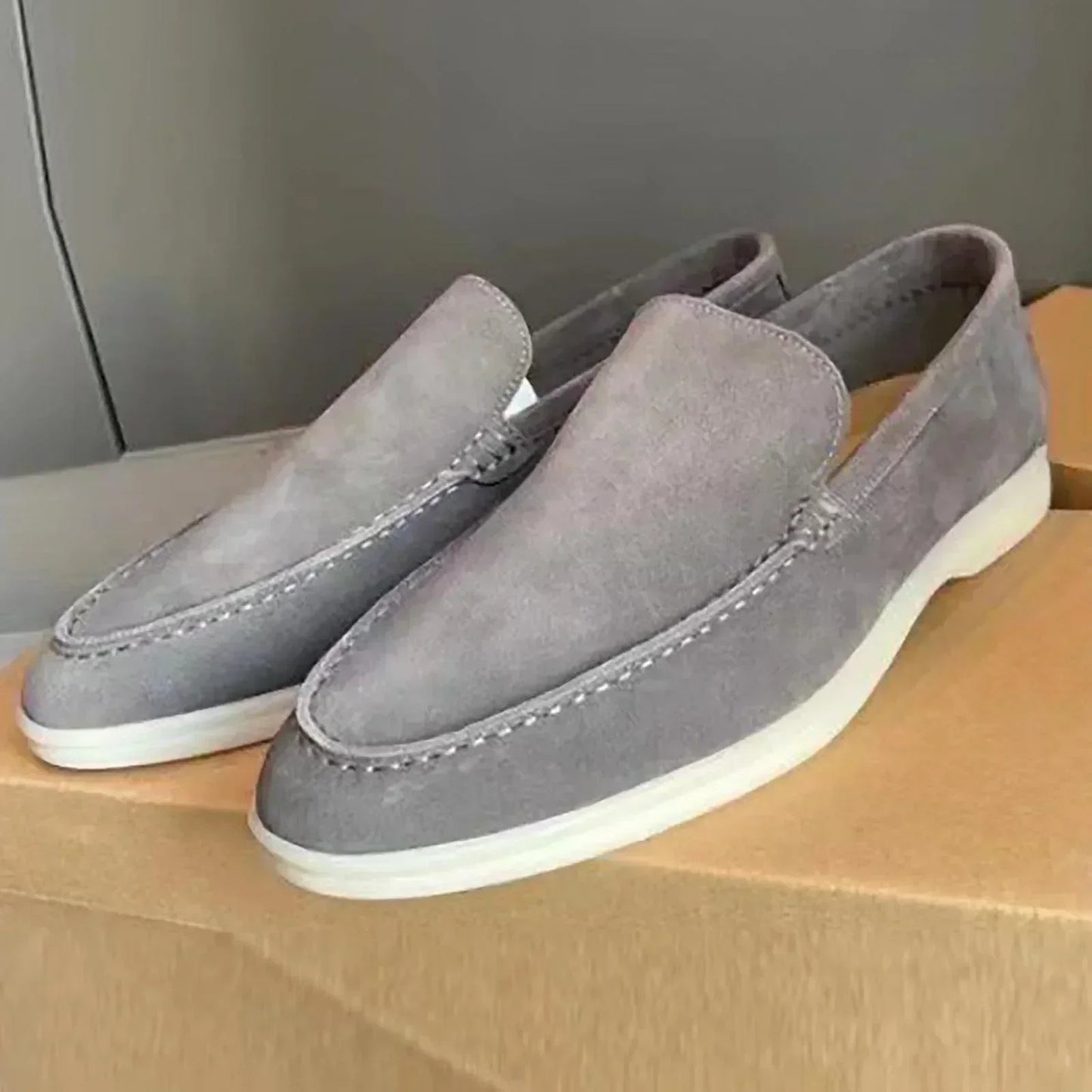 Wayne – Men's Suede Moccasins with Round Toe