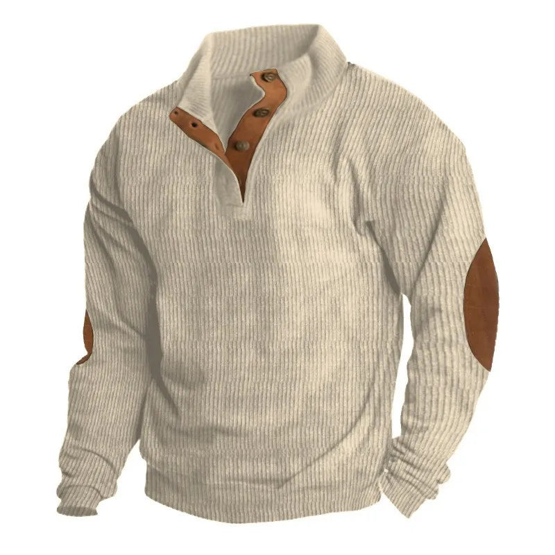 Joel – Casual Men's Long Sleeve Hoodie with Stand Collar