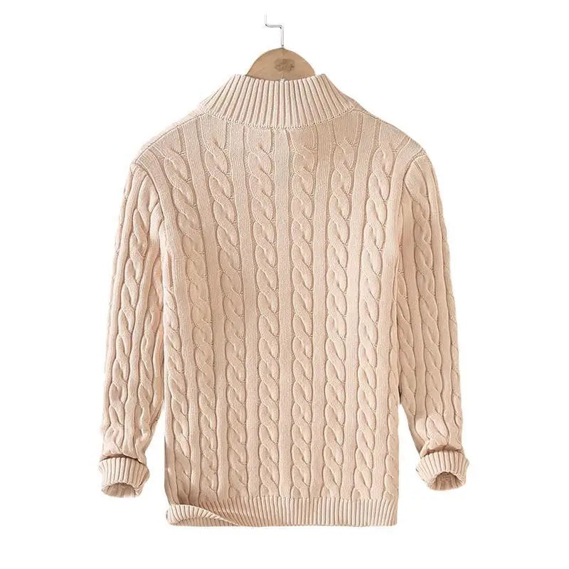 Sydney – Men's Thick Knit Cotton Pullover with Half-Zip