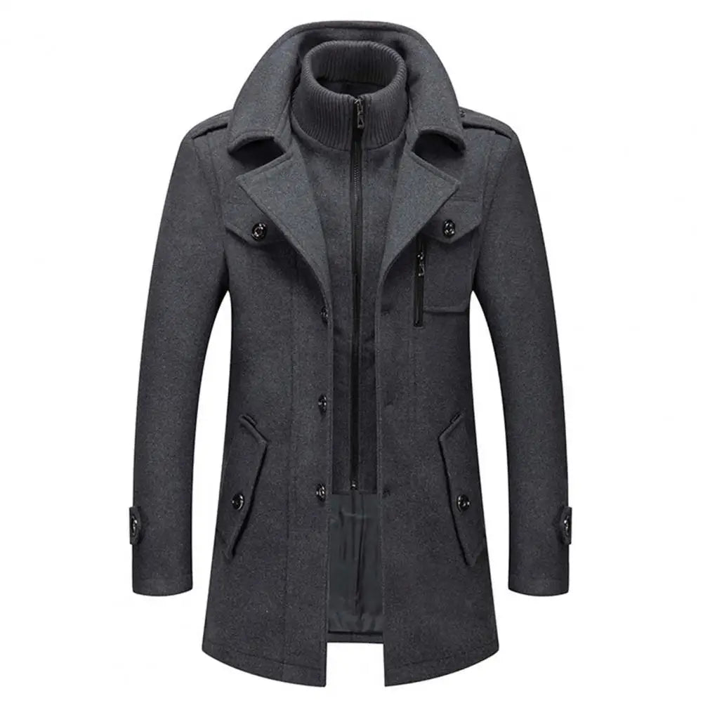 David – Men's Casual Coat with Buttons and Zipper