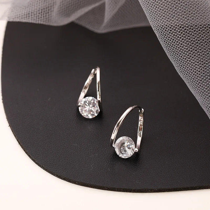 Emma – Sterling Silver Zircon Hoop Earrings