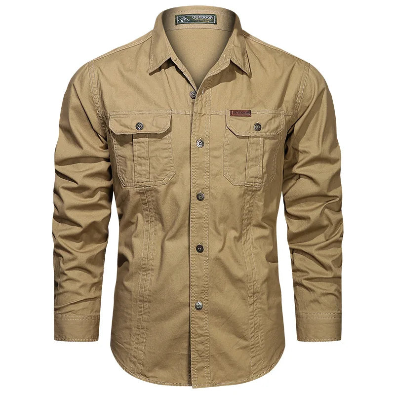 Terrence – Men's Elegant Long Sleeve Cargo Shirt