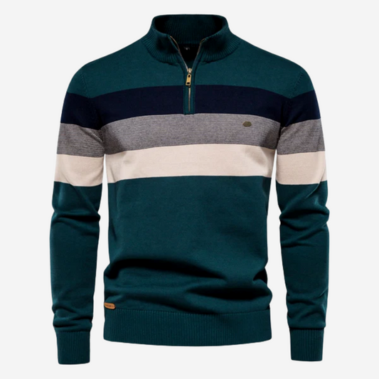 Ross – Men's Trendy Half-Zip Sweater with Turtleneck