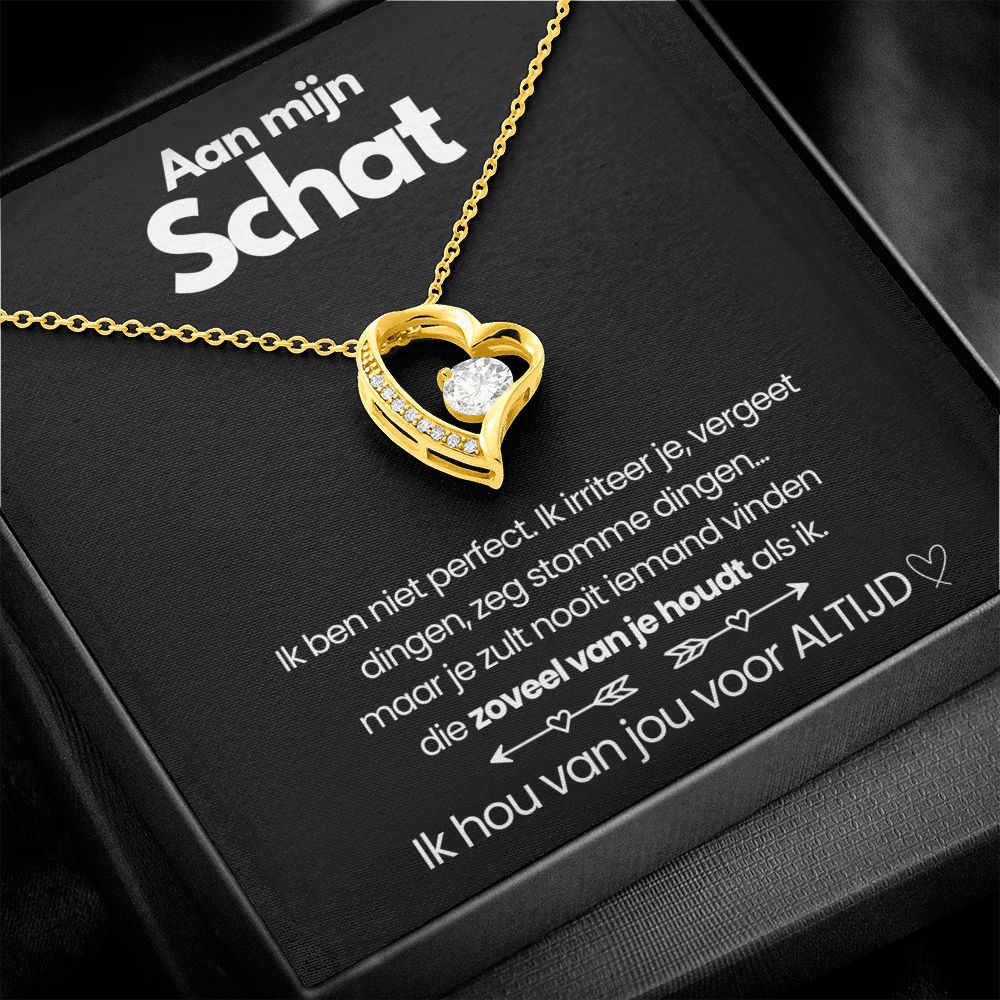 Angela – Women's Heart Necklace in White and Yellow Gold