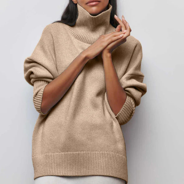 Hayley – Women's Loose Knitted Turtleneck Sweater