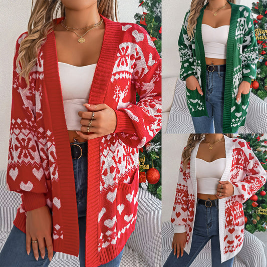 Shirley – Women's Christmas Lantern Sleeve Cardigan