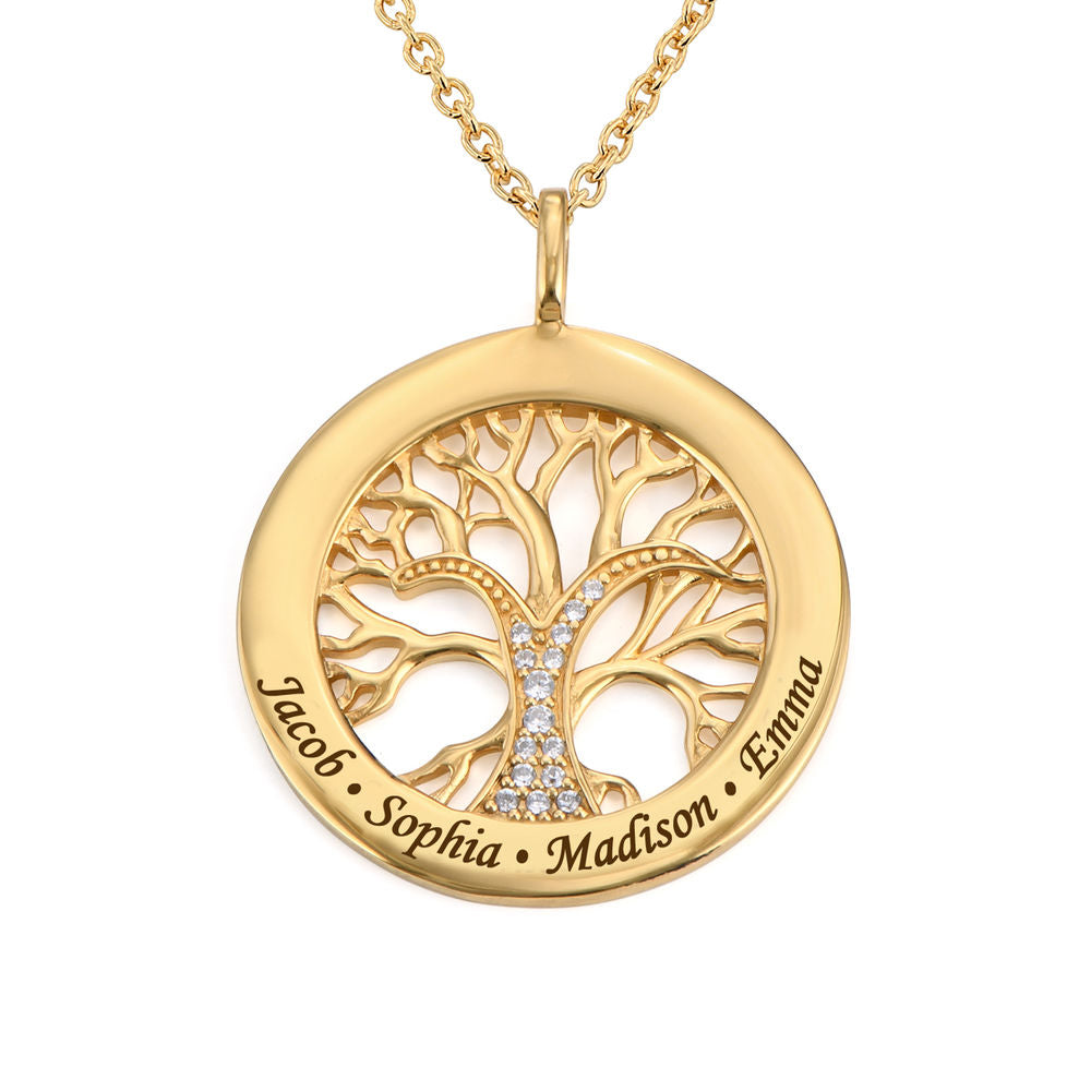 Audrey – Women's Family Tree Necklace with Engraving and Zirconia