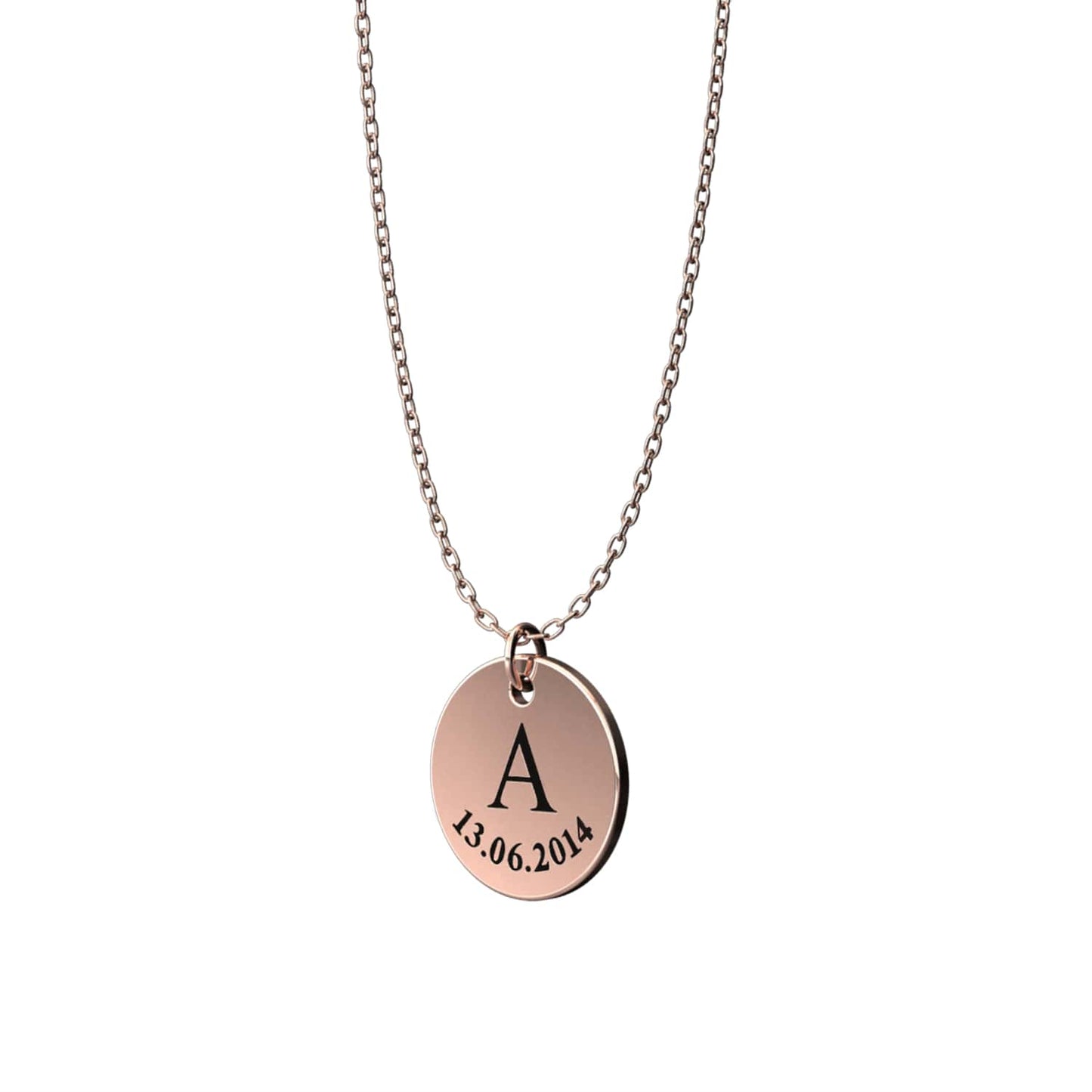 Denise - Engravable Disc Necklace, Personalized, Elegant Pendant