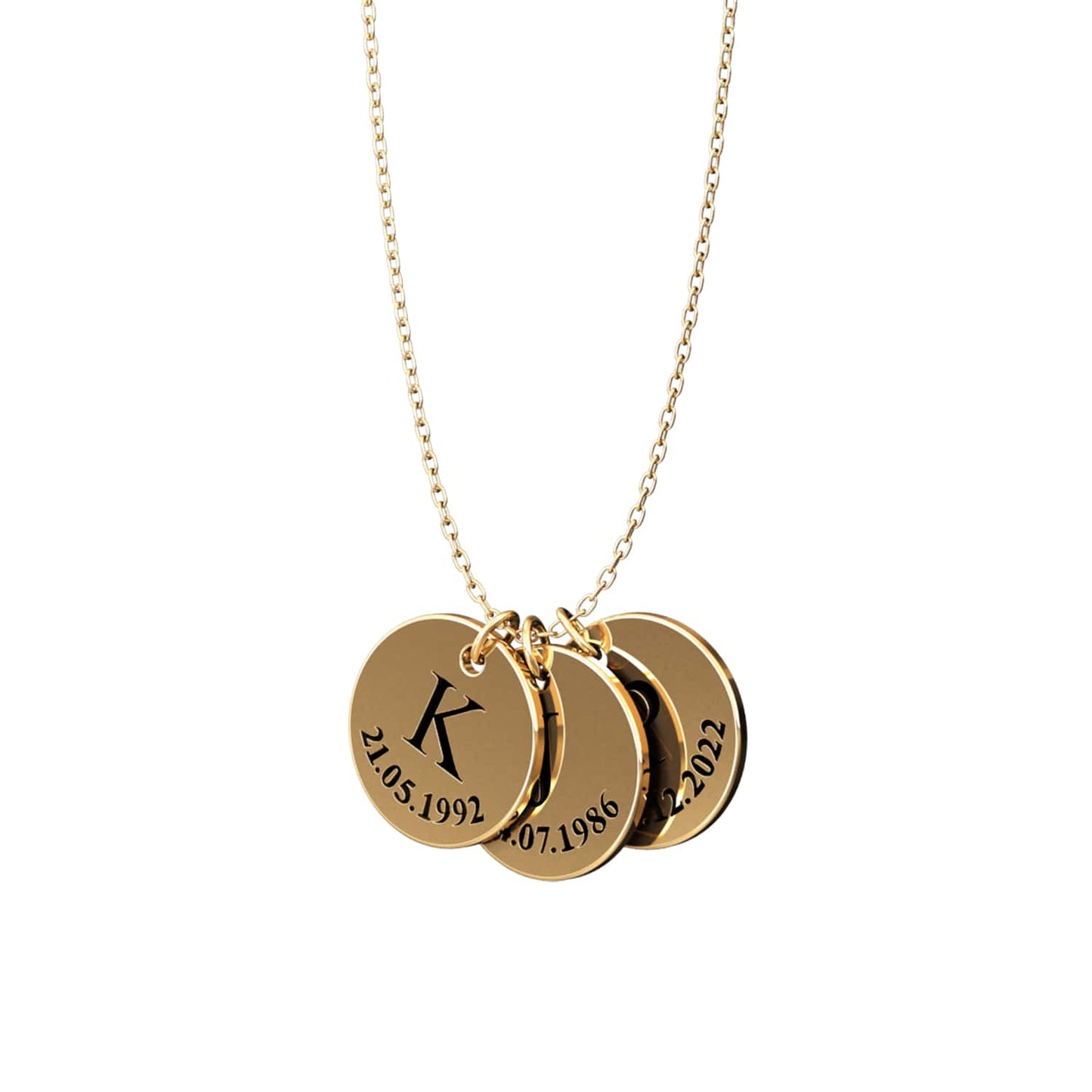 Denise - Engravable Disc Necklace, Personalized, Elegant Pendant