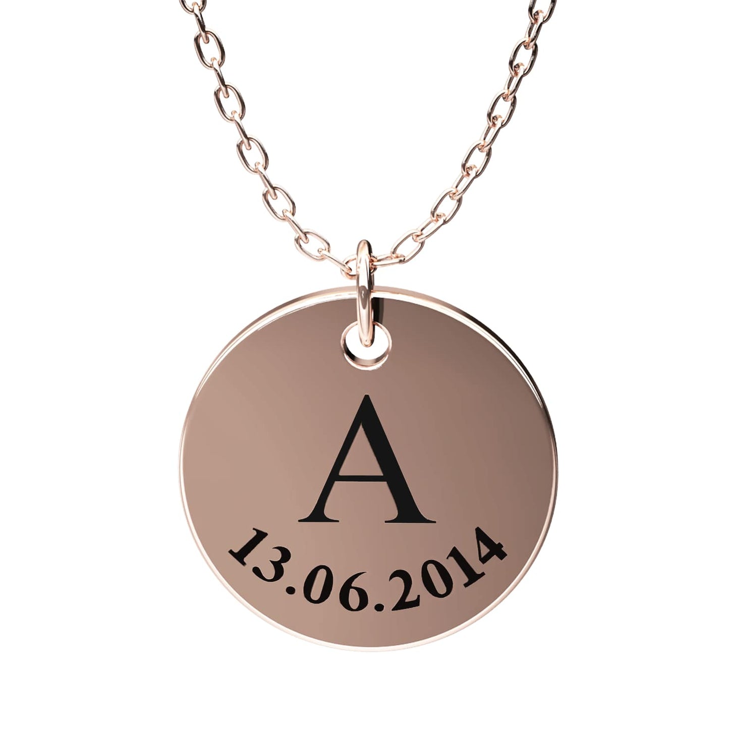 Denise - Engravable Disc Necklace, Personalized, Elegant Pendant