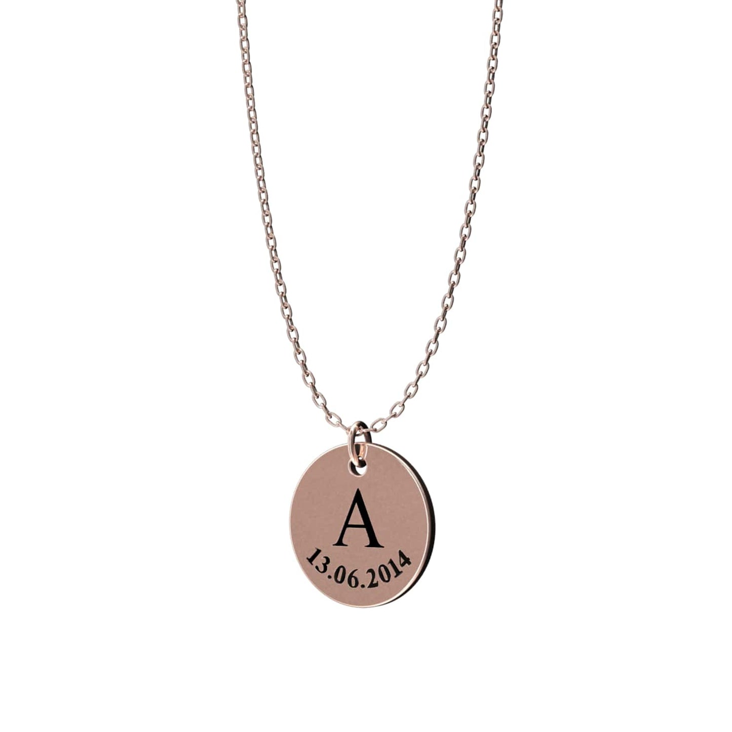 Denise - Engravable Disc Necklace, Personalized, Elegant Pendant