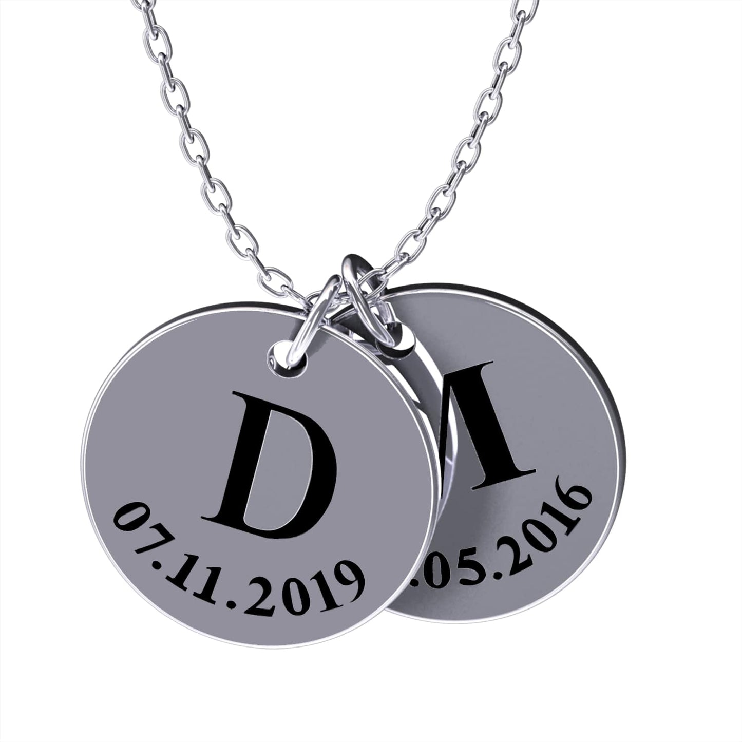 Denise - Engravable Disc Necklace, Personalized, Elegant Pendant