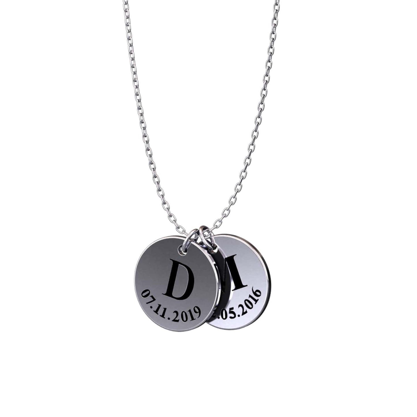 Denise - Engravable Disc Necklace, Personalized, Elegant Pendant